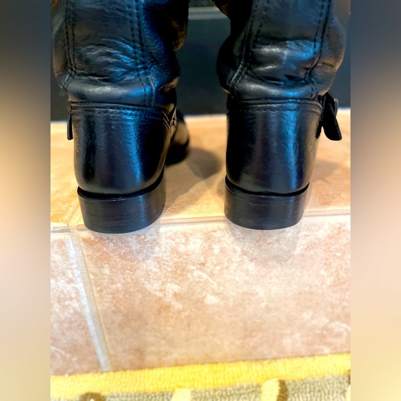 Frye Veronica Slouch Boots Black Leather Size 7.5 - Picture 3 of 14